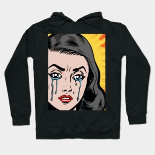 pop art crying girl Hoodie